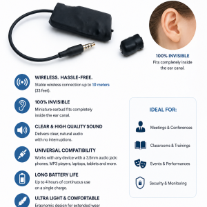 Secret audio transmitter and invisible ear piece receiver