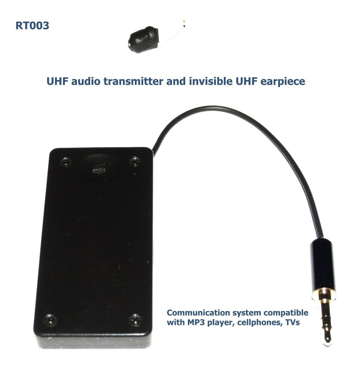 vcxn Bluetooth Tansmitter Connect to Cellphone,Inductive Transmit Audio Sound to Invisible Wireless Earpiece for Covert Communication and Music Listening 