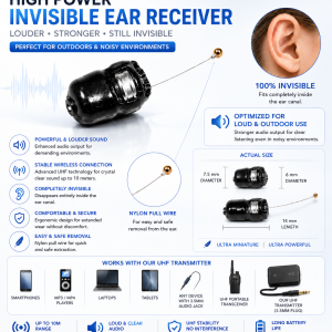 Spy ear piece receiver with the loudest sound