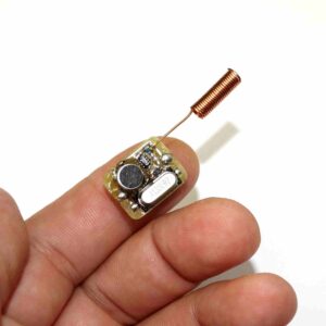 Ultra miniaturized spy microphone transmitter acting by voice FM  430...439 Mhz 