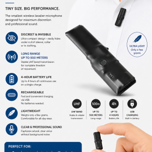 Wireless lavalier microphone transmitter
