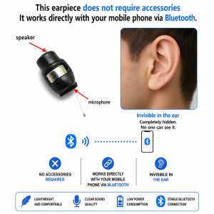 Invisible spy bluetooth ear piece